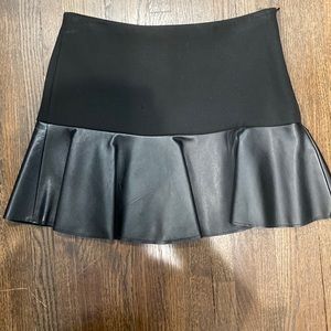 Zara black leather skirt